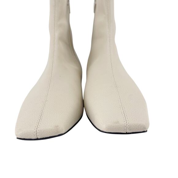 Linea PAOLO Rad Ivory Ankle Boot Square Toe Low Heel Womens Size 8.5 Winter Fit - Picture 4 of 8